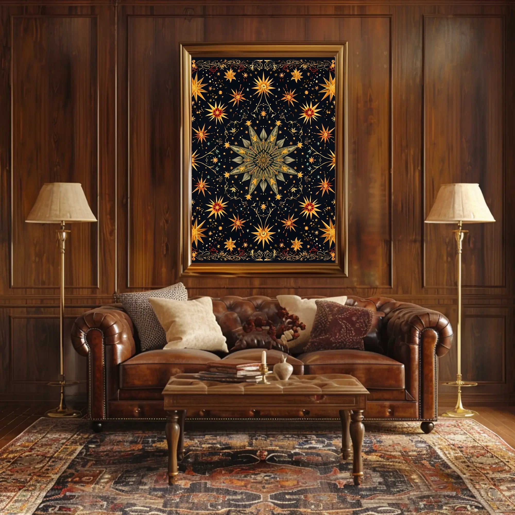 Celestial Starburst Abstract Art Poster