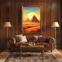 Egyptian Pyramids Sunset Surrealism Art Poster Print