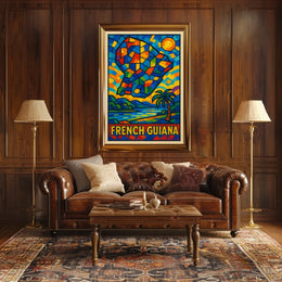 French Guiana Mosaic Art Poster