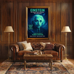 Albert Einstein Genius Exhibit Poster: Modern Art Print