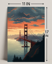 Golden Gate At Dusk Poster
