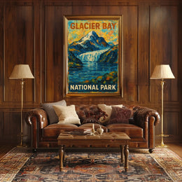 Glacier Bay National Park Scenic Vintage Wanderlust Poster
