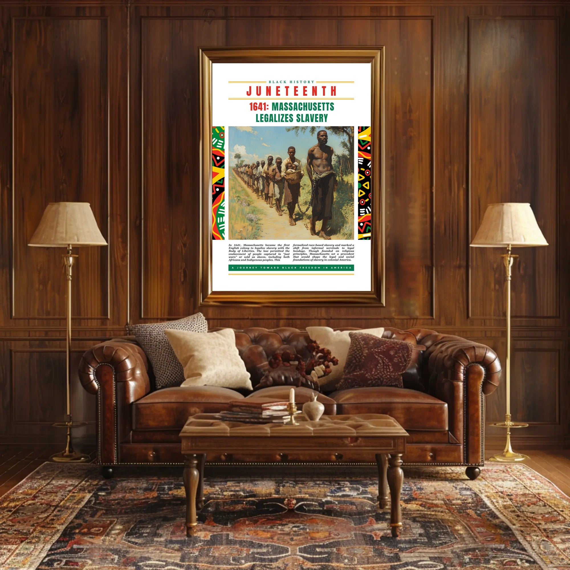 Black History Event: 1641 Slavery Legalization Educational Poster