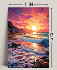 Vibrant Coastal Sunset Poster PosterGoat