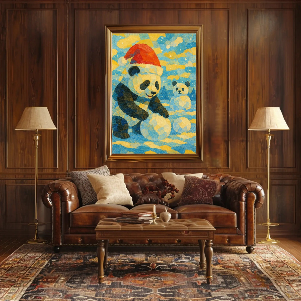 Festive Panda in Winter Wonderland Poster