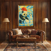 Festive Panda in Winter Wonderland Poster