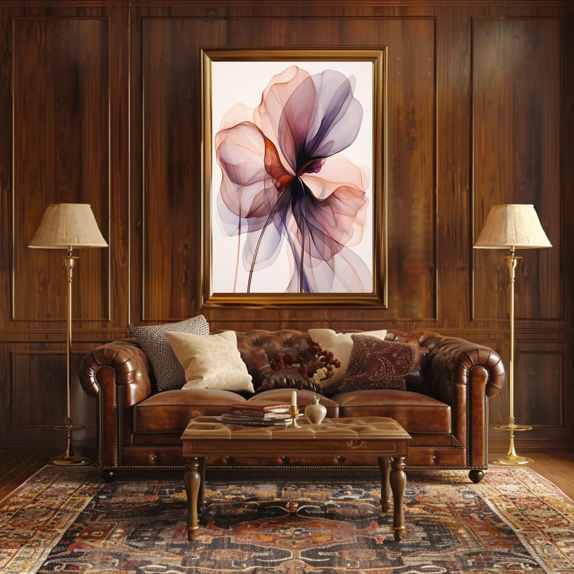 Stylized Floral Abstract Art Print - Abstract, Artistic, or Pop Culture Poster