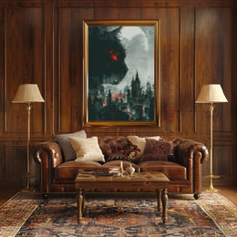 Cat Over Cityscape Poster