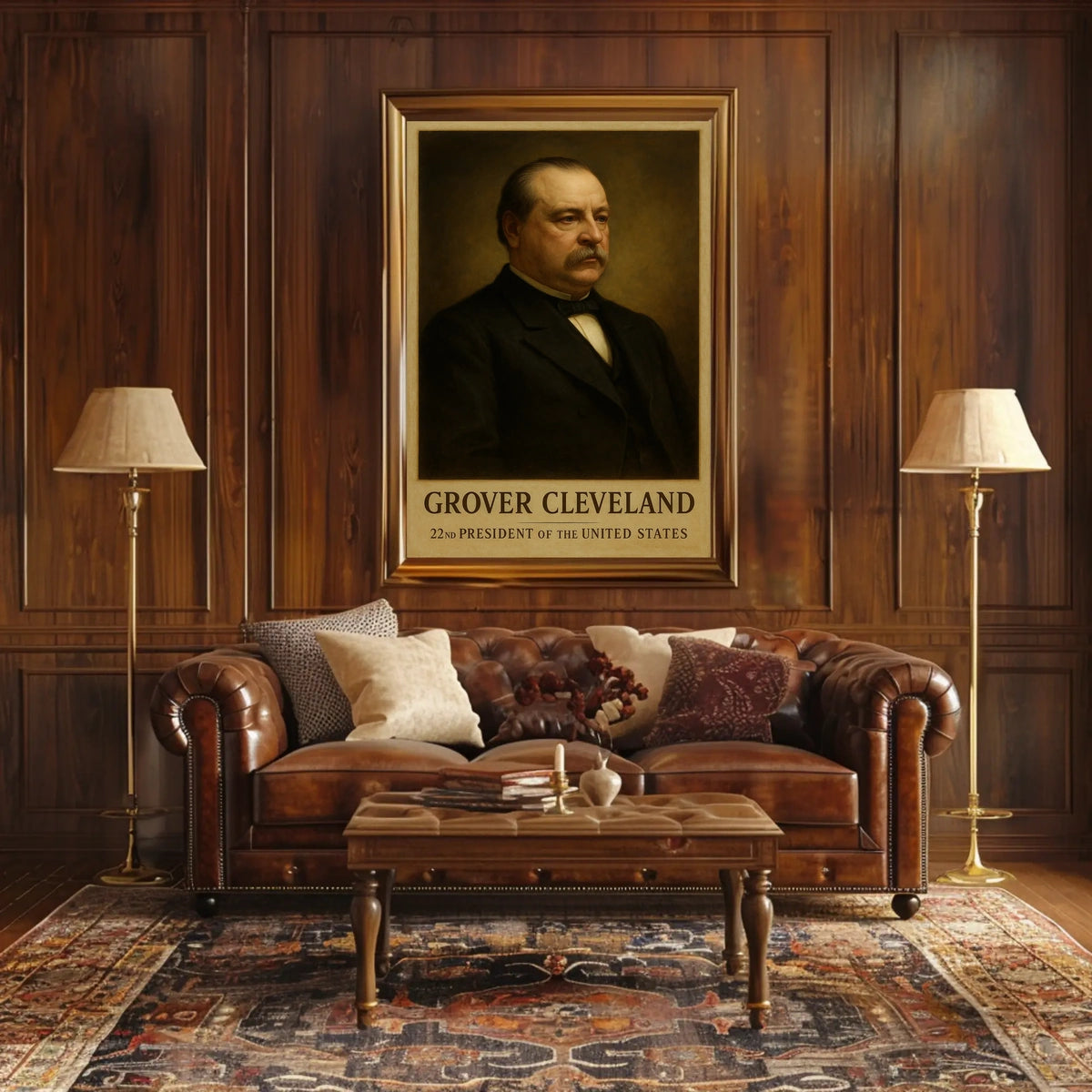 Grover Cleveland Presidential Portrait Historic Art Poster