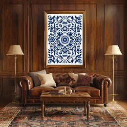 Ornate Blue Pattern Design Poster