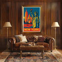 New York Iconic Landmarks Poster