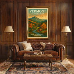 Vermont Autumn Landscape Travel Poster