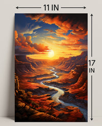Sunset Over The Canyon Poster