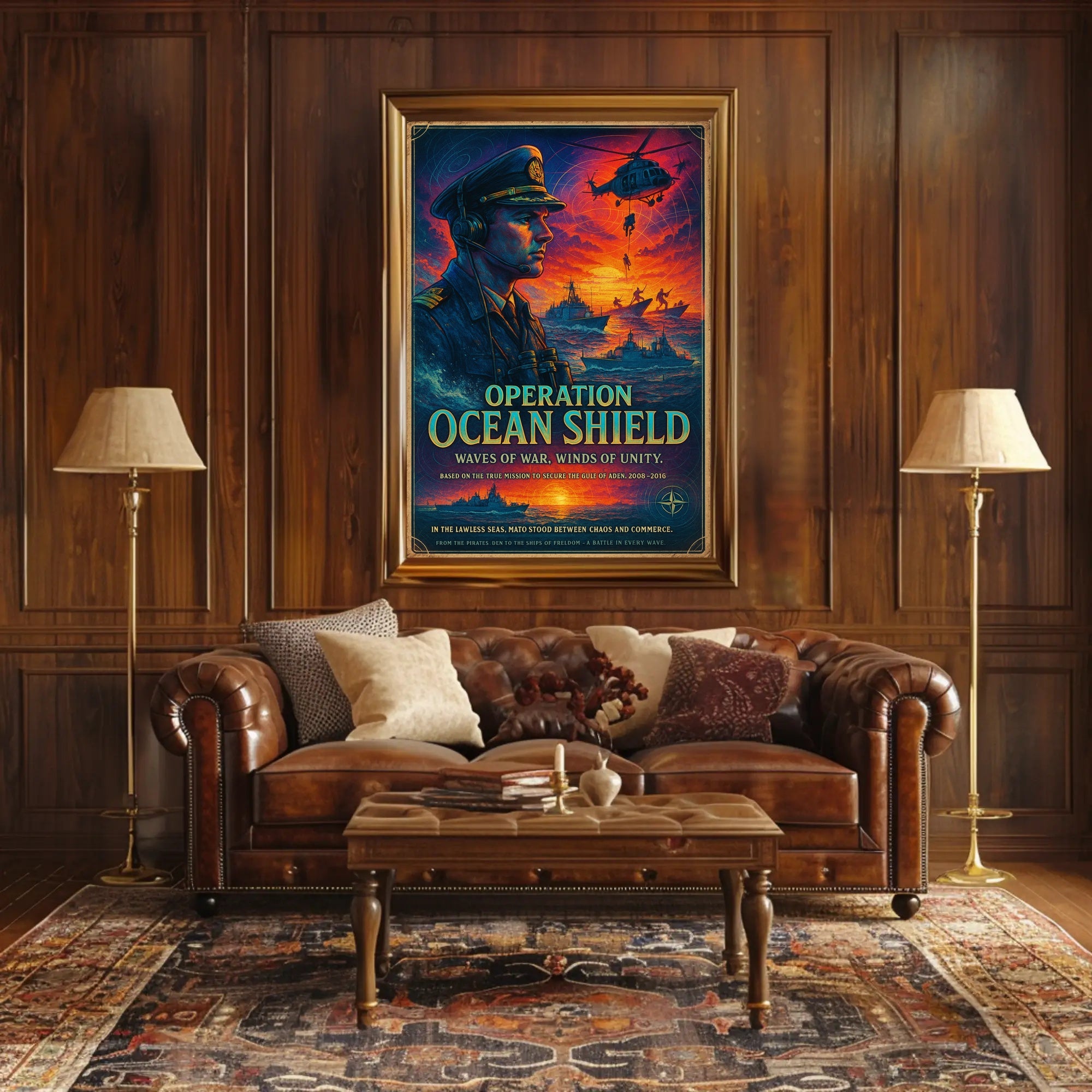 Ocean Shield Heroic Naval Military Recruitment Poster