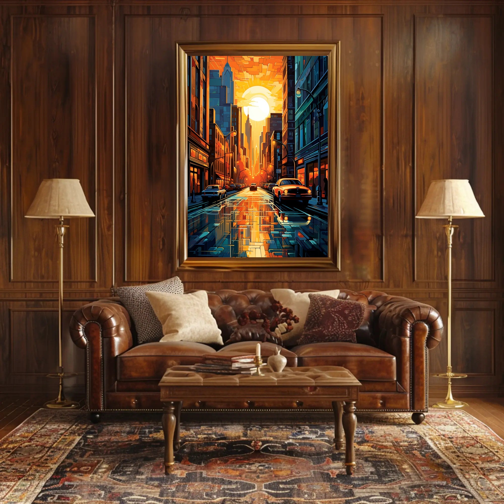 Urban Sunset Symphony Poster PosterGoat