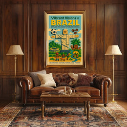 Vibrant Visions of Brazil Poster
