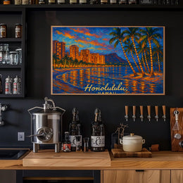 Honolulu Hawaii Wanderlust Beach Photography Poster
