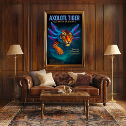 Axolotl Tiger Guardian of Biomes Poster