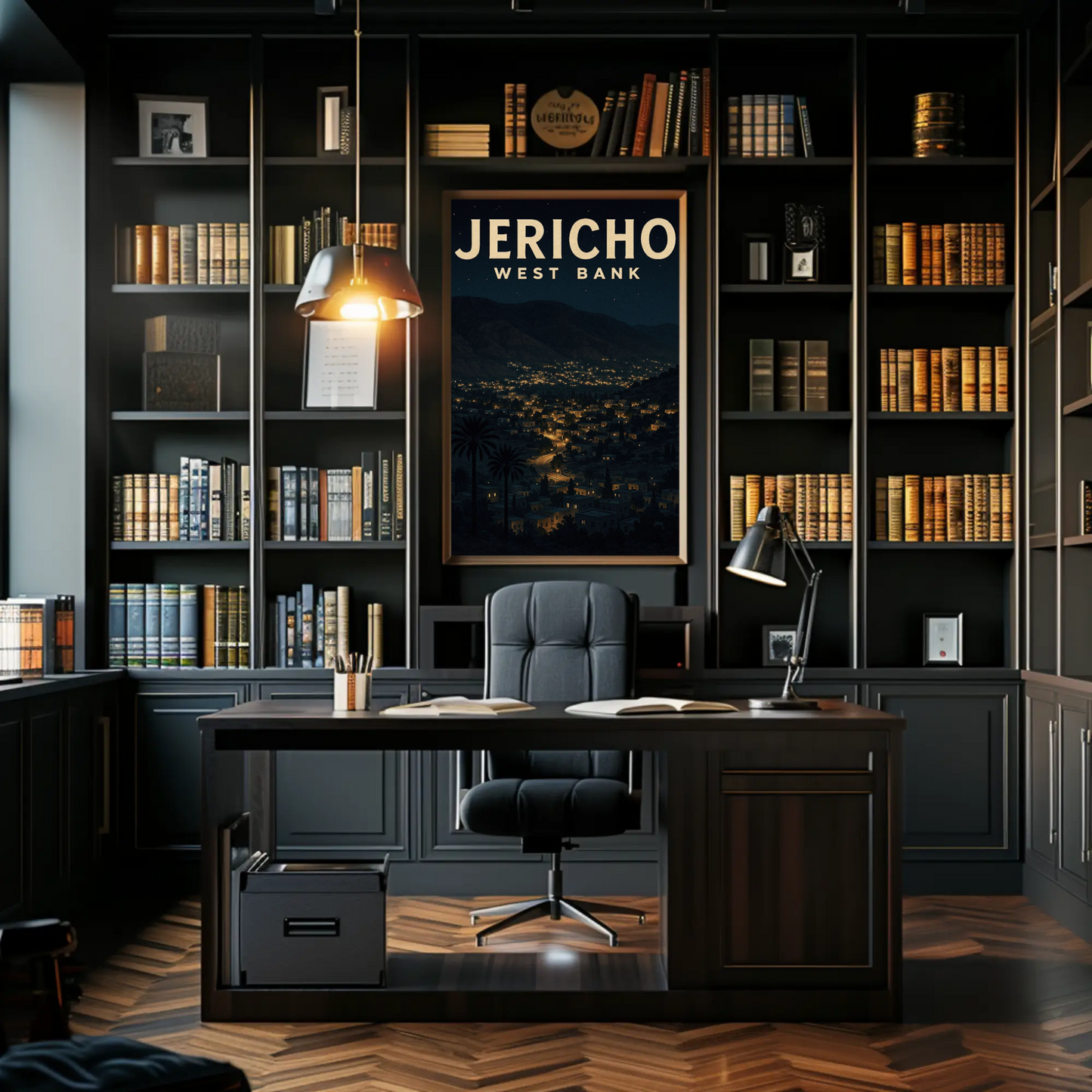 Jericho West Bank Night City Lights Poster Poster