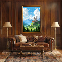 Fantasy Castle Adventure: Whimsical Landscape Art Print