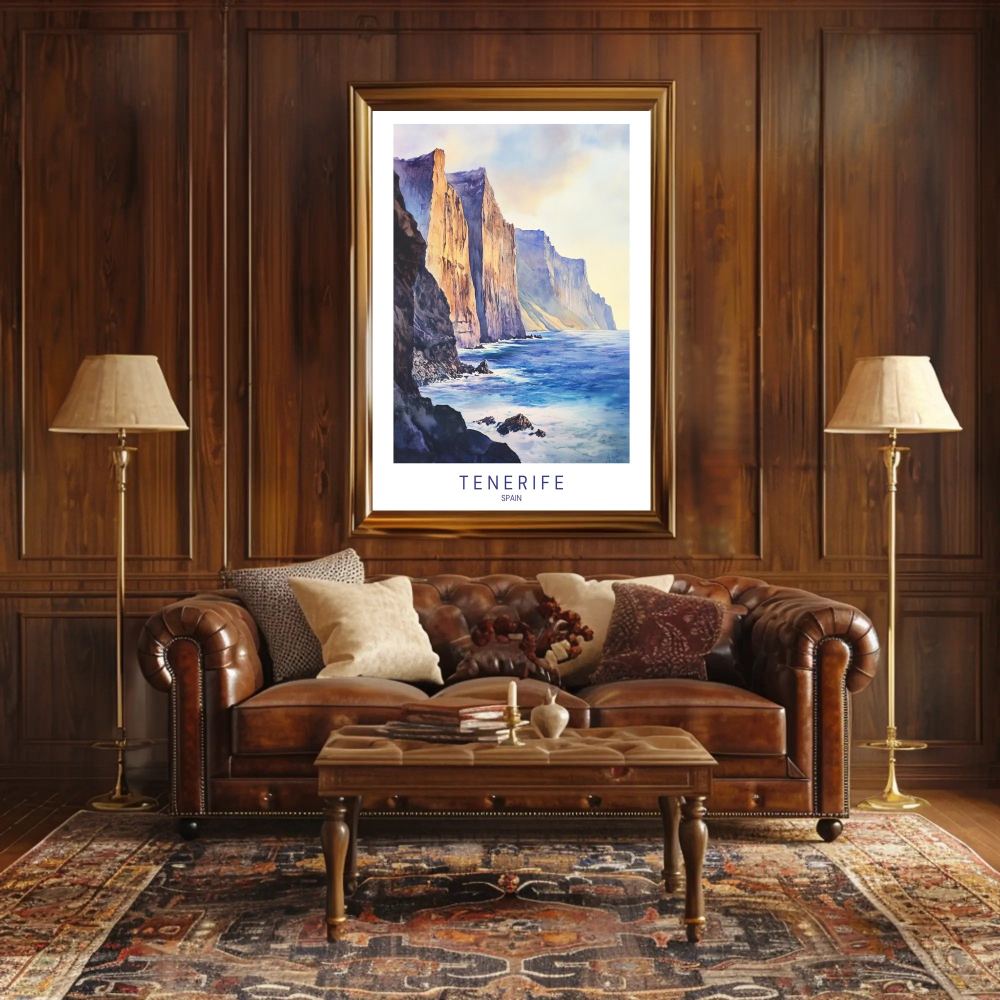 Majestic Cliffs of Tenerife Poster PosterGoat