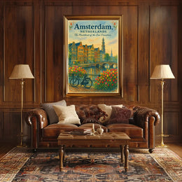 Amsterdam Heartheat Travel Poster