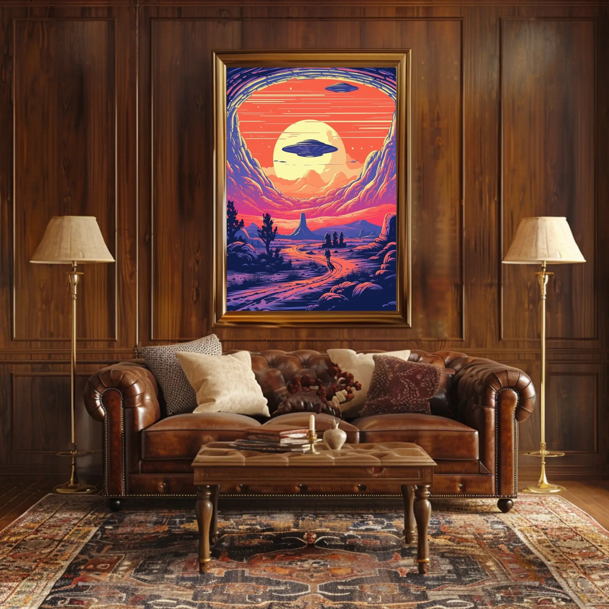 Cosmic Sunset Encounter Poster