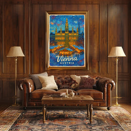 Vienna Winter Wonderland Timeless Cityscape Artistic Decor Enthusiasts Vintage Urban Poster