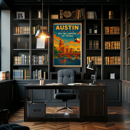 Austin Texas Capitol Travel Poster