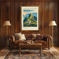 Machu Picchu Illustration Poster