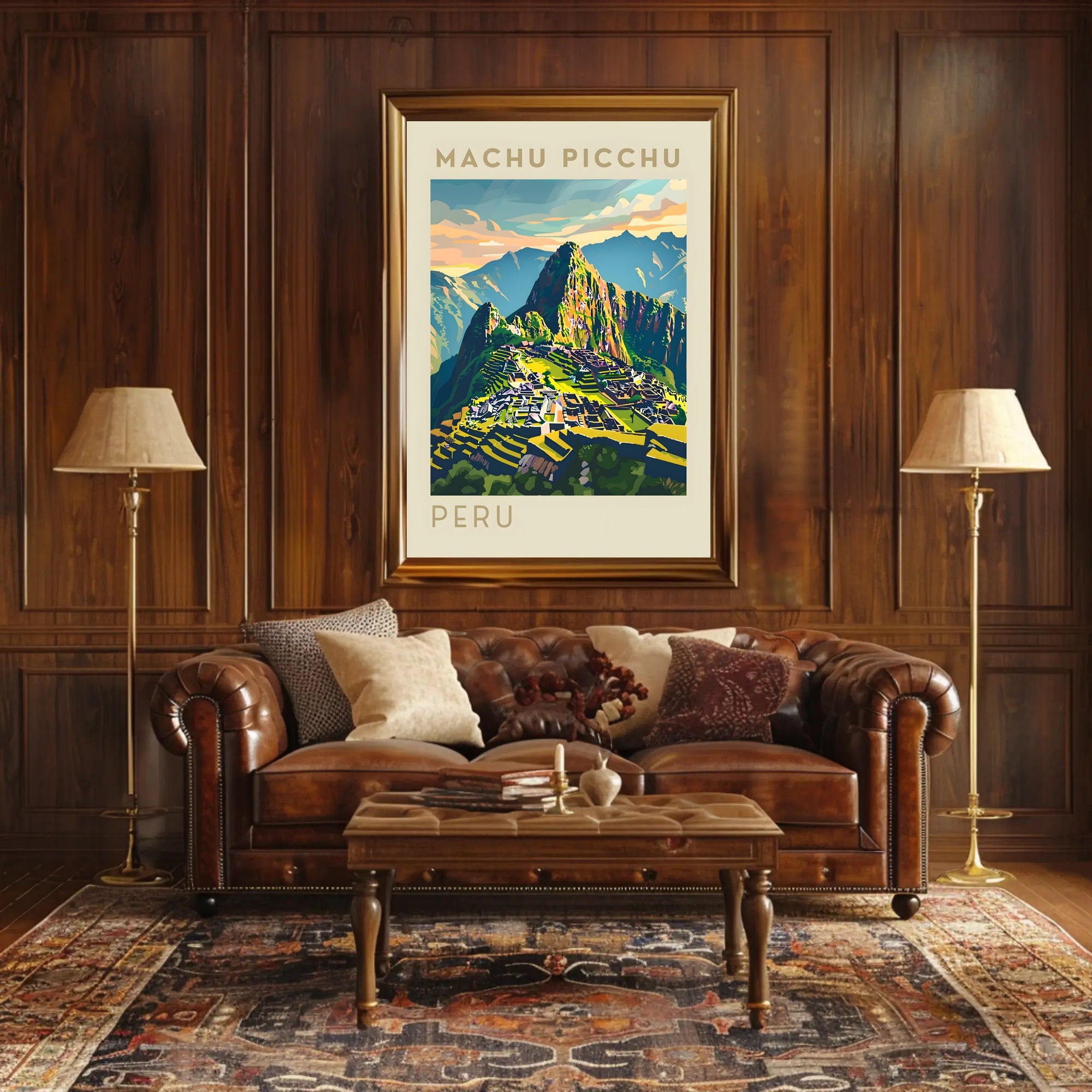 Machu Picchu Illustration Poster