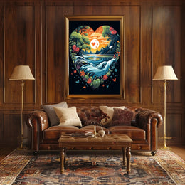 Heart-Shaped Surreal Nature Landscape Poster Art