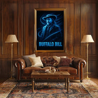 Buffalo Bill Neon Cowboy Pop Culture Poster