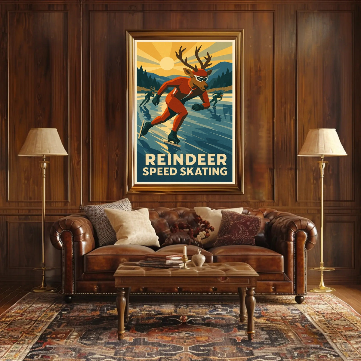 Reindeer Speed Skating Poster