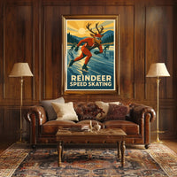 Reindeer Speed Skating Poster