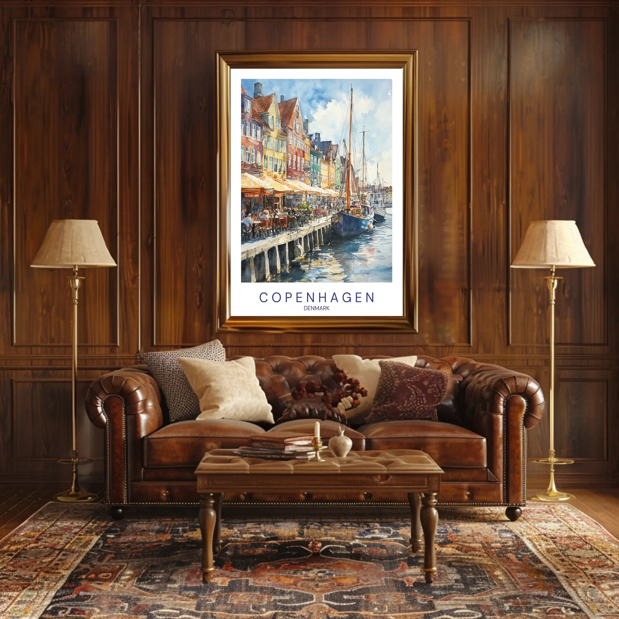 Copenhagen Waterfront Scene Poster PosterGoat
