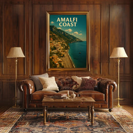 Amalfi Coast Poster Wall Art Print 18x24 Scenic Coastal