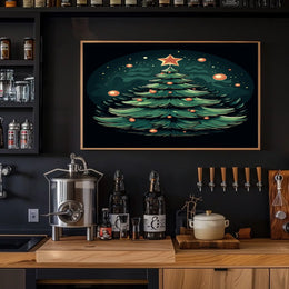 Festive Christmas Tree Illustration Poster