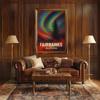 Fairbanks Alaska Northern Lights Realism Poster