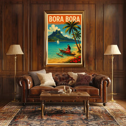 Bora Bora Scenic Vintage Travel Poster PosterGoat
