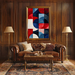 Geometric Shapes In Patriotic Abstract Art Modern Poster