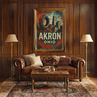 Akron Rubber City Urban Realism Poster