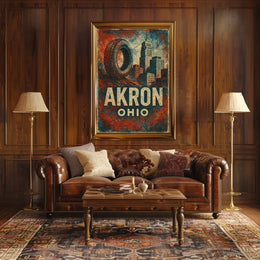 Akron Rubber City Urban Realism Poster