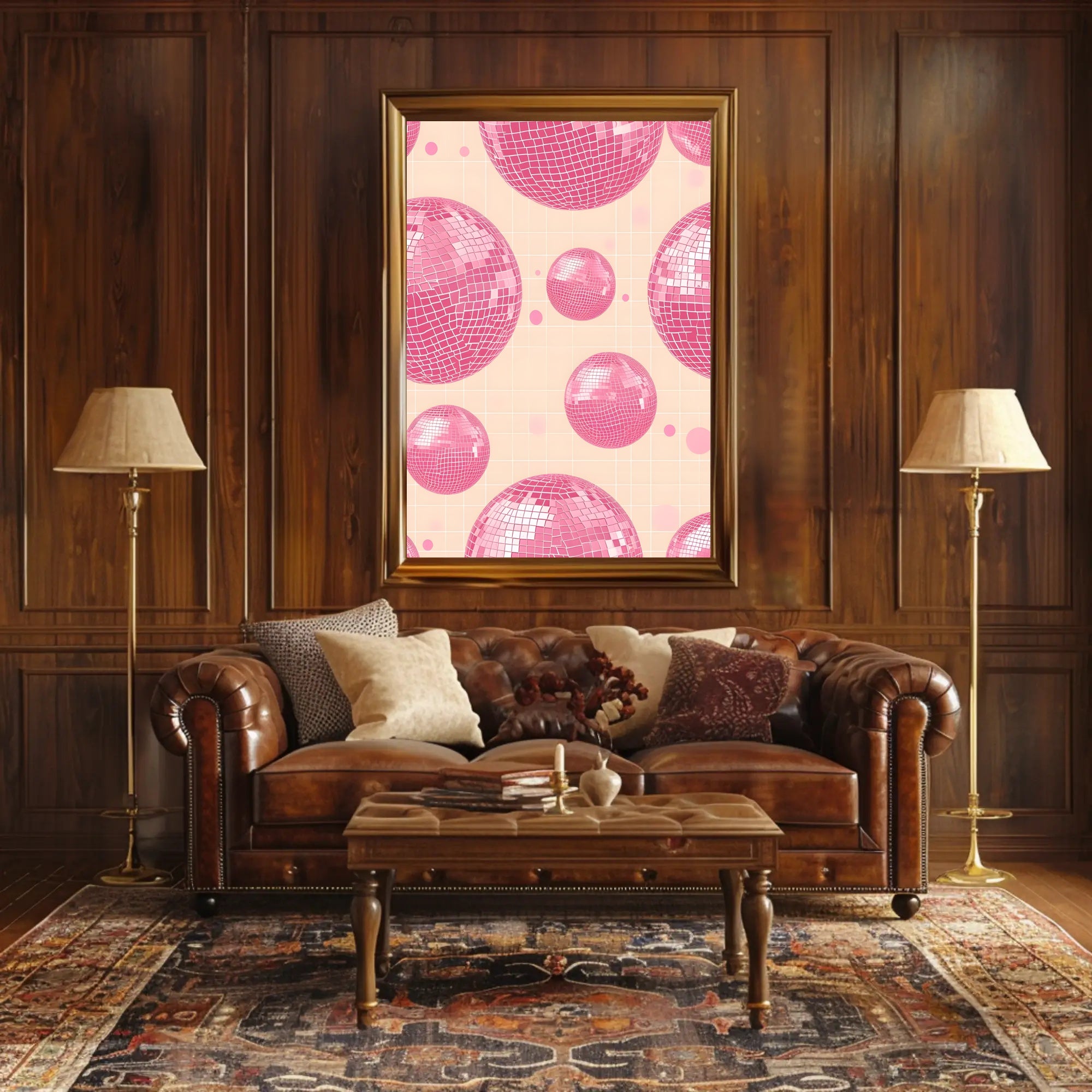 Pink Disco Balls Pop Culture Poster PosterGoat