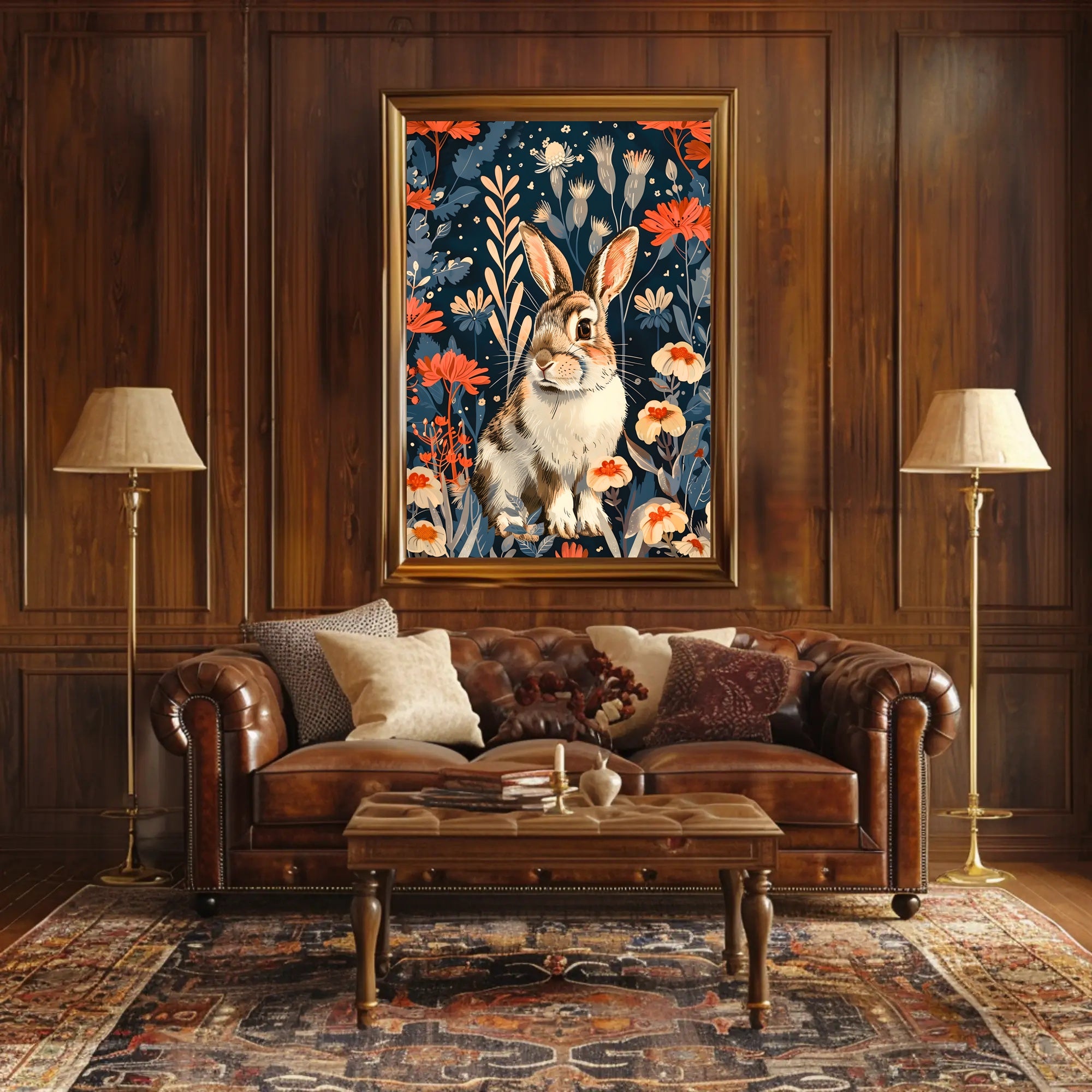 Enchanted Garden Rabbit William Morris Art Poster