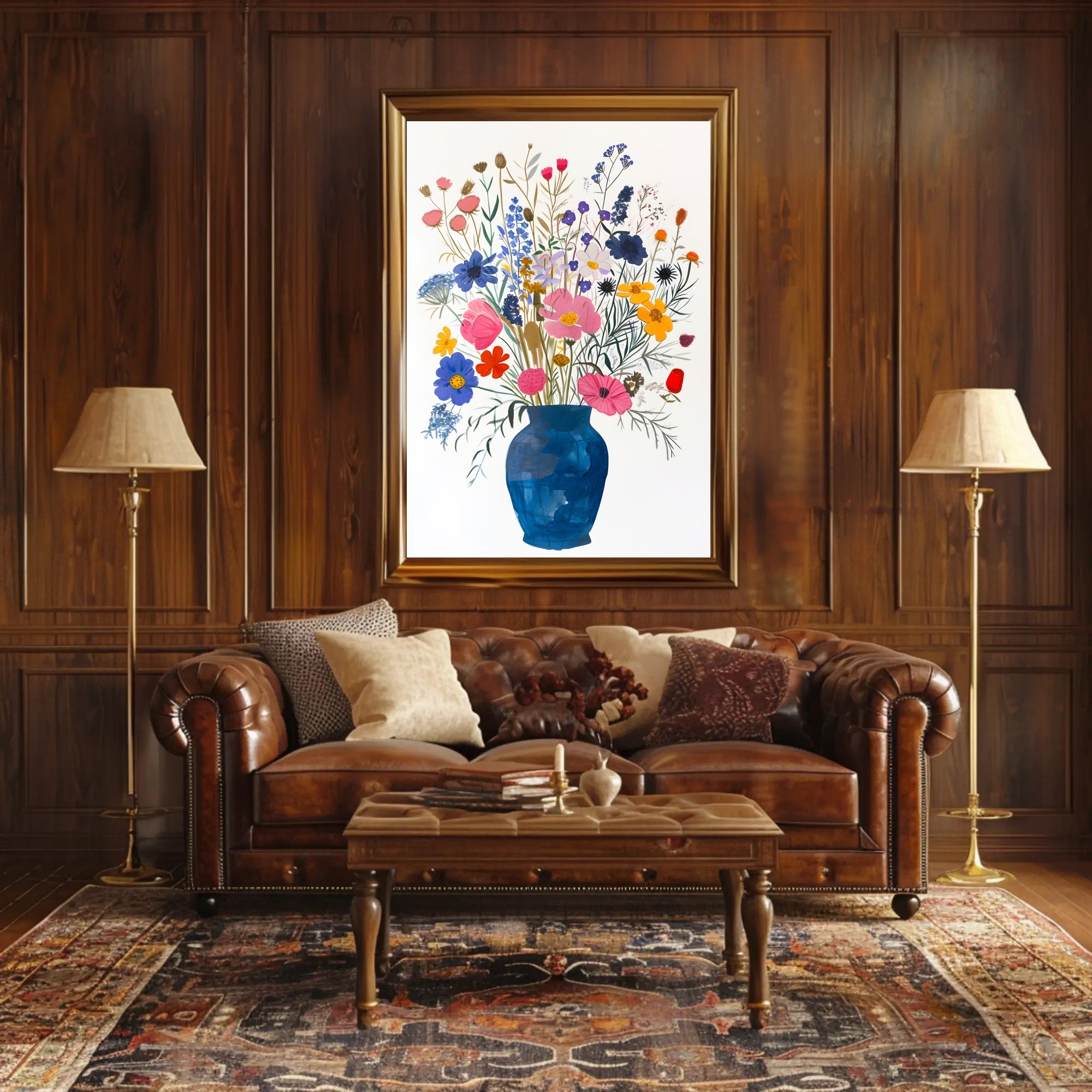 Vibrant Floral Still-Life Illustration Abstract or Artistic Poster PosterGoat