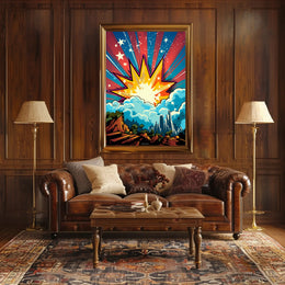 Cosmic Explosion Over Cityscape Poster
