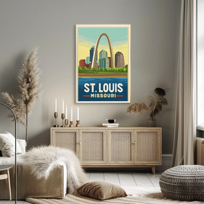 St. Louis Missouri Vintage Poster - Gateway Arch