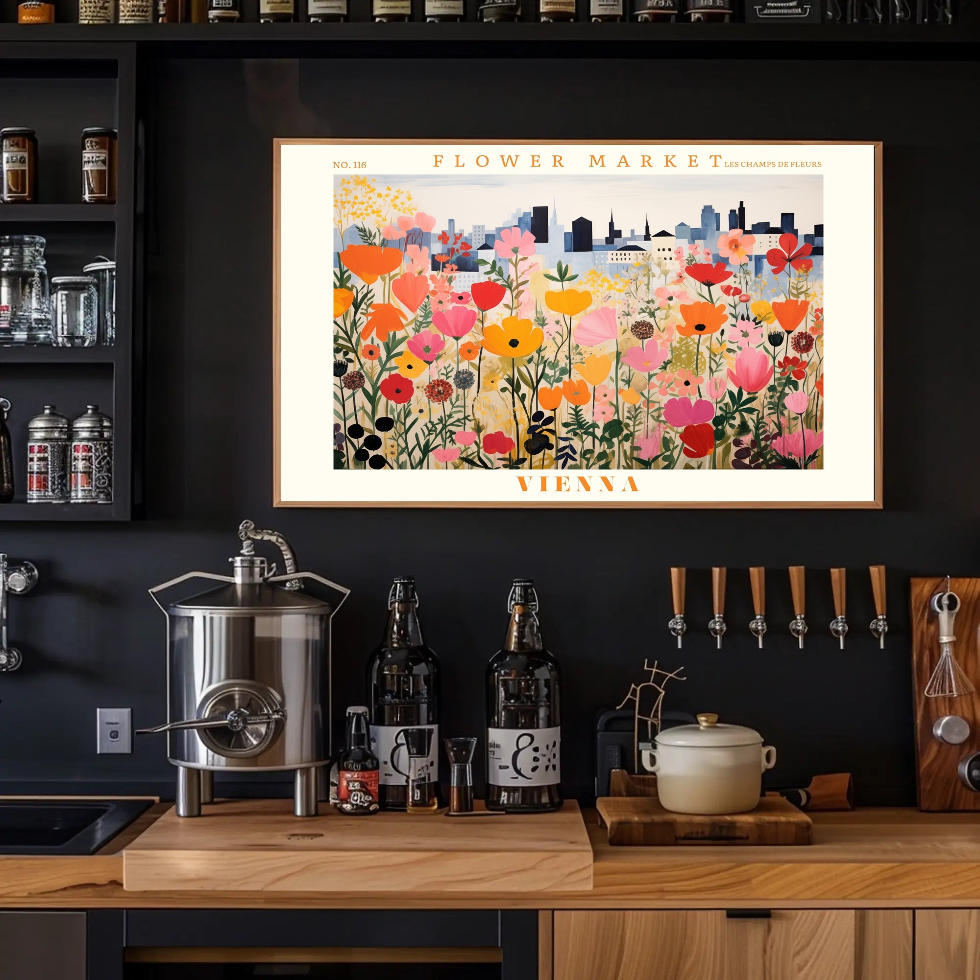 Vienna Flower Market Travel Poster