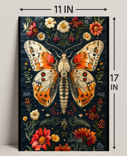 Vibrant Butterfly and Botanicals Artistic Poster
